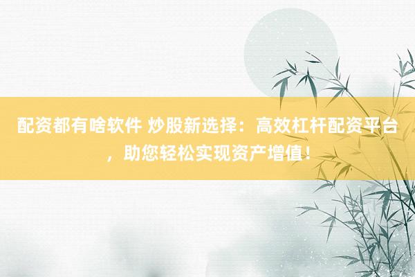 配资都有啥软件 炒股新选择：高效杠杆配资平台，助您轻松实现资产增值！