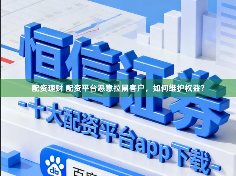 配资理财 配资平台恶意拉黑客户，如何维护权益？